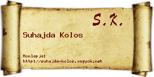 Suhajda Kolos névjegykártya
